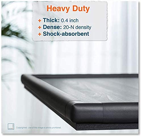 Baby Proofing Corner Guards (4 Corners), ROVING COVE Table Corner Protector, 3M Pre-Taped, Onyx Black, Heavy Duty: Shore A 20-N Density / 0.4-inch Thick 4 Count (Pack of 1) - NewNest Australia