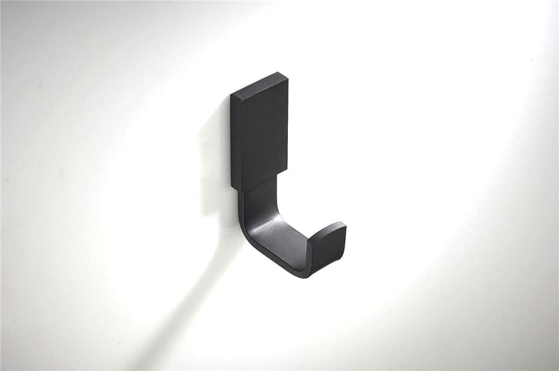 NewNest Australia - Flybath Coat Hook Brass Robe Towel Hooks Contemporary Style Matte Black Finish Wall Mounted - 2 Pack 