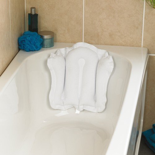 Homecraft Inflatable Bath Pillow, Comfortable Bath Cushion for Head, Neck, and Back, Non-Slip Suction Feet and Terry Cloth Cover, Quality Support, Bathtub Accessory (Eligible for VAT relief in the UK) - NewNest Australia
