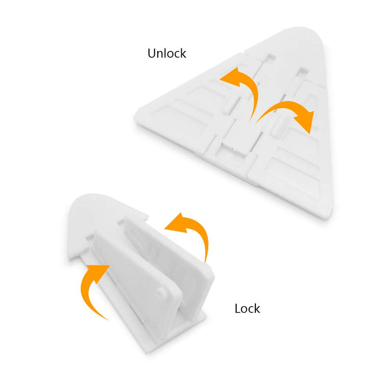 Alamic Adhesive Sliding Door Lock for Patio, Closet, Windows, RV, Baby Proof Child Safety Latch, No Tools Needed, White - 6 Pack - NewNest Australia