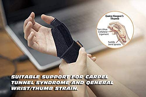 Thx4COPPER Compression Reversible Thumb & Wrist Stabilizer Splint for BlackBerry Thumb, Trigger Finger, Pain Relief, Arthritis, Tendonitis, Sprained, Carpal Tunnel, Lightweight, Breathable,L-XL L-XL - NewNest Australia