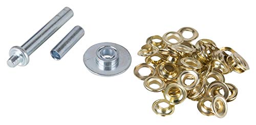 Edward Tools Grommet Kit 1/2” - Heavy Duty Brass Eyelet Grommets for Tarps, Fabric, Tent - Grommet Tools - Hole Punch, Setting Tool, Anvil - Stronger Rustproof Brass Metal Grommets - Tarp Repair Kit - NewNest Australia