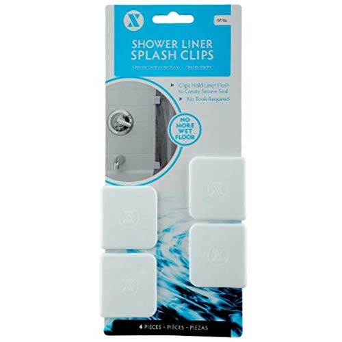 SlipX Solutions Adhesive Shower Splash Clips for Shower Liners & Curtains, Keeps Water Inside Your Shower (Easy to Install, No Tools Required, 4 Clips Per Pack) - NewNest Australia