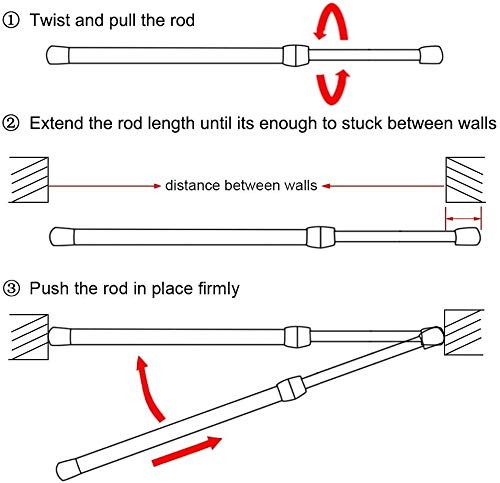 NewNest Australia - SIQUK 6 Pack Cupboard Bars Adjustable Spring Tension Rods White Refrigerator Bar Extendable Rod for DIY Projects, 15.7 to 28 Inches 15.7" to 28" 