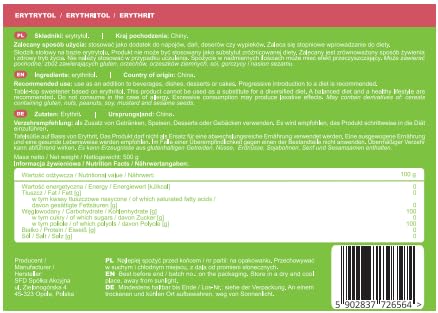 Allnutrition Erythritol Healthy Replacement For White Sugar 0 Kcal Per 200 G Of Product No Glycemic Index Suitable For Diabetics Does Not Cause Caries, 500 G Pack - NewNest Australia