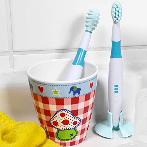 Nuk Baby Toothbrush Learning Set, 2-Piece Cleaning Pen And Cleaning Trainer Including Protective Ring, Optimal Preparation For Teeth Brushing, Bpa-Free (Bisphenol A) - NewNest Australia