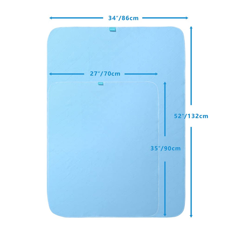 Beedsooth Washable Premium Incontinence Bed Pad for Adults or Children with Bed wetting Super Absorbent Bed Protection Draw Sheets Blue - 70×90cm - NewNest Australia