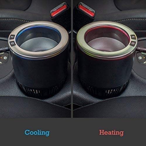 BFYCHYC Premium 2-in-1 Car Cup Warmer Cooler Smart Car Cup Mug Holder | Perfect Car Tumbler Holder for Commuter / Road Tripper Present (Black and Silver) - NewNest Australia