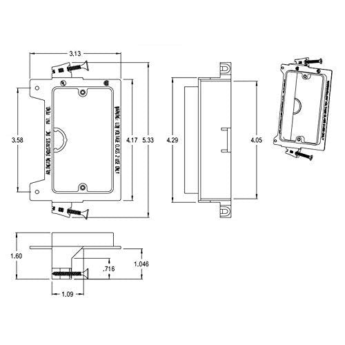 Arlington LVS1 Screw On Single Gang Low Voltage Mounting Bracket (10/pack) 10pack - NewNest Australia