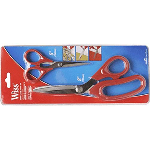 Wiss WHCS2 2 Piece Home and Craft Scissor Set, 5-Inch and 8-1/2-Inch - NewNest Australia