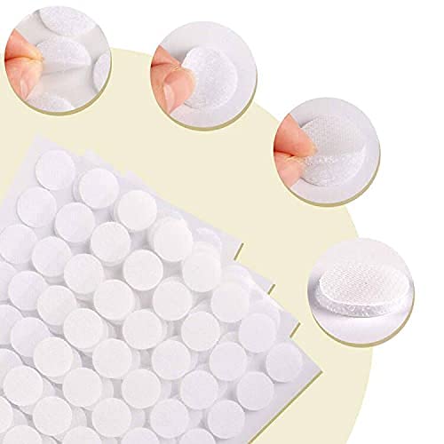 Self Adhesive Dots 600PCS (300 Pairs) 3/4"/20mm Strong Sticky Dot Coins Waterproof Hook & Loop Dots with Adhesive for Art Craft Classroom Office Home Deco White 0.78inch/20mm White - NewNest Australia