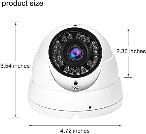 Anpviz 2MP CCTV Camera HD 1080P 4-in-1 (TVI/AHD/CVI/960H CVBS) Security Dome Camera, 2.8-12mm Varifocal Lens Analog Video Surveillance, Wide Angle Viewing Day & Night Indoor Outdoor Waterproof (White) White - NewNest Australia