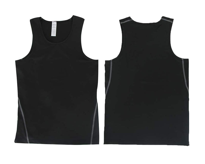 Youth Boys Girls Compression Tank Tops Athletic Sleeveless Shirt Undershirts Workout Base Layer Vest 3 Pack-black*3 12 - NewNest Australia