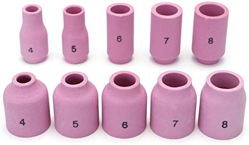 AIC WELD 63PCS TIG Welding Torch Accessories Kit Collets Body Glass Cup Alumina Nozzle Stubby Gas Lens #10 Pyrex Cup Kit for TIG WP-17/18/26 (63-PCS) 63-PCS - NewNest Australia