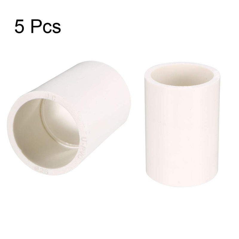 uxcell 25mm Straight PVC Pipe Fitting Coupling Adapter Connector 5 Pcs - NewNest Australia