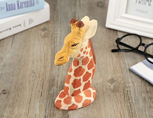 NewNest Australia - TANG SONG Creative Wood Hand Carved Eyeglass Holder Handmade Nose Giraffe Stand for Office Desk Home Decor Gifts 