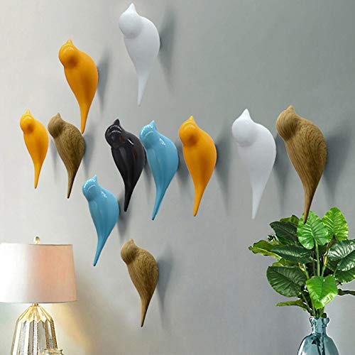 NewNest Australia - Ceation Core 2Pcs 3D Creative Resin Bird Wall Hooks, Home Accessories Wall Decoration Towel Coat Hook Wall Hooks,Natural 