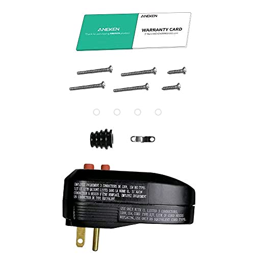 GFCI Replacement Plug Assembly 3-Prongs 15Amp 3-wires with Ground Fault Circuit Interrupter Safety RCD Protection for Pool Pump, Power Pressure Washer, Air Conditioner, Hair Dryer and So On (Black) - NewNest Australia