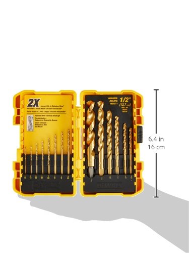 DEWALT DW1341 14-Piece Titanium Speed Tip Drill Bit Set - NewNest Australia