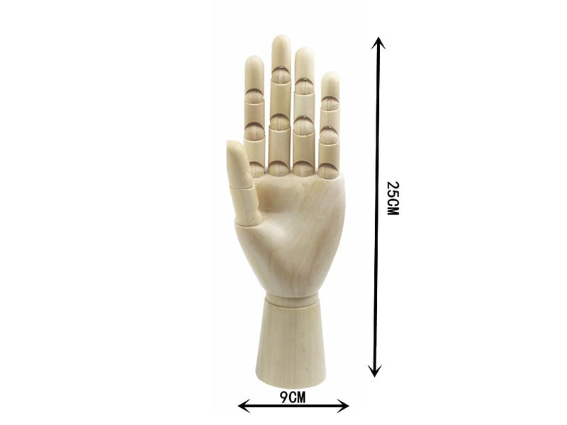 Wood Artist Drawing Manikin Articulated Mannequin with Wooden Flexible Fingers 10" Left Hand (10 inches-Left Hand) 10 inches-left hand - NewNest Australia