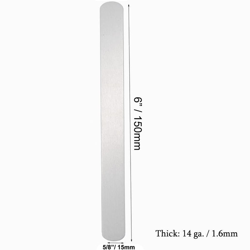 ABBECIAO 15 Pack Aluminum Bracelet Blanks for Metal Stamping and Engraving (14 Ga.) - 5/8 x 6 Inches - NewNest Australia
