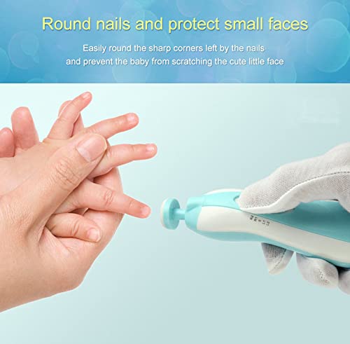 Electric Nail File Drill for Baby No Sharp Claws Hurt, 6 in 1 Safety Cutter Trimmer Clipper for Toes and Fingers (Blue) - NewNest Australia