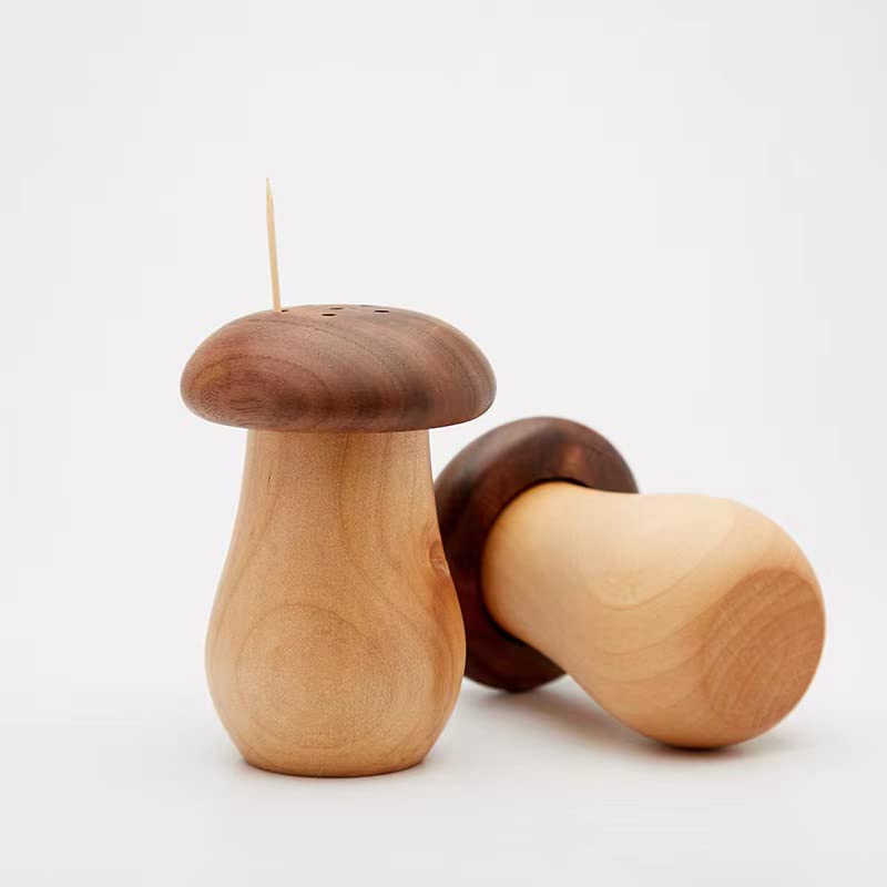 Agirlvct Toothpick Holder Dispenser, Wooden Cute Mushroom Tooth Pick Dispenser for Home Kitchen Restaurant Toothpicks Container(1 Pack) - NewNest Australia