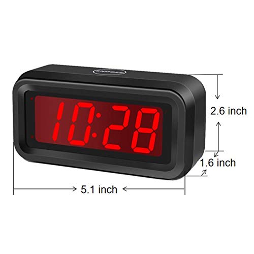 NewNest Australia - EUTUKEY Bedroom Alarm Clock Battery Operated Only, 4" LED Screen, Big Red Digit Display, 2 Levels of Automatic Dimming, Snooze, 12/24h, Easy Digital Clock for Kids and Adults, Elderly, Boys, Girls 