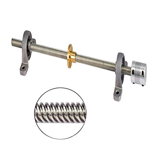 LC LICTOP 8mm Diameter Rod 3D Printer 200mm T8 Lead Screw Nut Set（Lead Screw+Copper Nut +Pillow Bearing Block+Coupler) - NewNest Australia