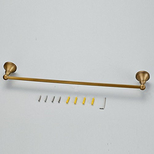 Leyden Antique Brass Towel Bar, 24 Inch Towel Holder Rod Brass Towel Rack Bathroom Accessories Wall Mounted Single Towel Bar - NewNest Australia