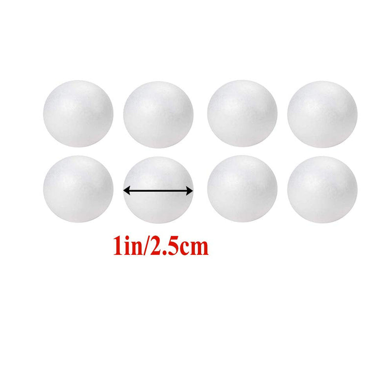 hesmartly 50-Pack 1Inch White Styrofoam Balls for Crafts, Smooth Round Polystyrene White Foam Balls, Craft Supplies for DIY Decorations and School Projects - NewNest Australia