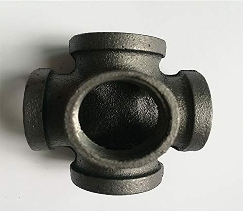 Lucas shops 1" 5 Way Pipe Fitting Malleable Iron Black Outlet Cross Female Tube Connector (1 Inch) - NewNest Australia