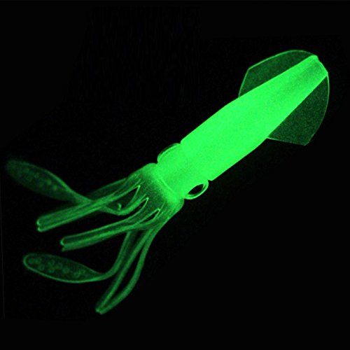 Soft Luminous Octopus Trolling Saltwater Bait Squid Skirt Fishing Lures Glow in Dark,4.13inch Green(5pcs) - NewNest Australia