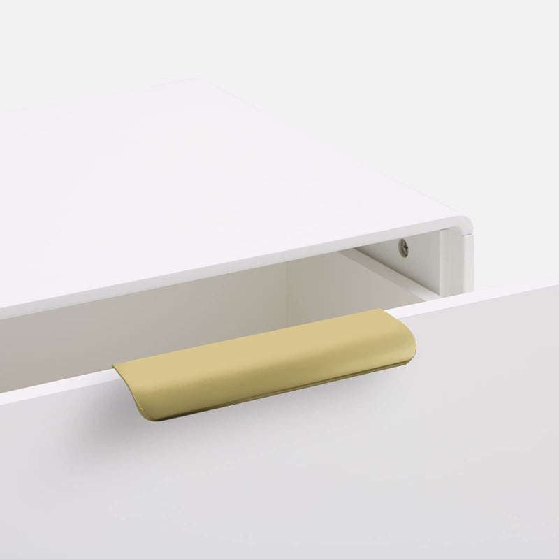 5 Pack goldenwarm Modern Style Finger Pulls 3 inch Champagne Gold Finger Edge Pulls Tab Pulls - LS7027BB76 Dresser Drawer Pulls Gold Kitchen Cabinet Handles Brushed Brass Hardware, 76mm Hole Centers 5 - NewNest Australia
