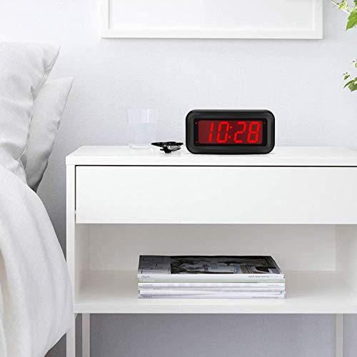 NewNest Australia - EUTUKEY Digital Alarm Clock Battery Operated Only, 4pcs AA Batteries Keep Cordless Clock Running More Than 1 Year, 4" Red LED Jumbo Display, for Bedroom, Kids, Travel, Bedside, Shelf 