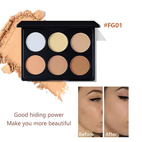 Pressed Powder Palette, TOFAR 6 Colours Face Powder Contouring Kit Cosmetics Highlighter Foundation Corrector Professional Contour Palette Makeup Kit - #1 Small - NewNest Australia