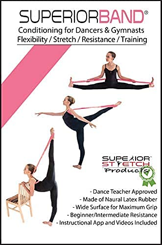 SuperiorBand - Ballet Stretch Band for Dance & Gymnastics Training. Includes Instructional Videos. Pink - NewNest Australia