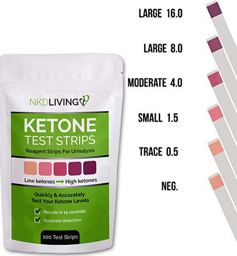NKD Living Ketone Test Strips (100 Strips) - Accurate detection of ketones in urine - NewNest Australia