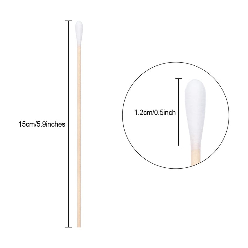 Ungfu Mall 200Pcs Long Wood Handle Cotton Swab Applicator Medical Swabs EAR CLEANING Cosmetic Tool makeup removal wound care Cotton Buds Sanitary Round Cotton Tip Swab Bud - NewNest Australia