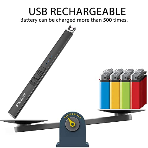 RAYONNER Lighter Electric Lighter Candle Lighter Rechargeable USB Lighter Arc Lighter Black 1 Count - NewNest Australia