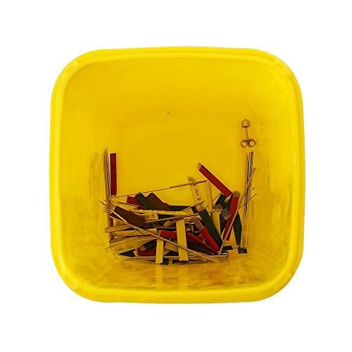 Needle Disposal Container, Cannula Drop Container, 1 Liter Medical Plastic Sharps Container, Tattoo Needles Disposal Mini Waste Box, Waste Box Waste Bin For Medical Waste (Yellow) - NewNest Australia