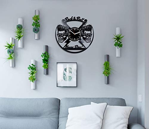 NewNest Australia - Kovides Rock and Roll Vinyl Record Music Wall Clock Music Wall Art Rock n Roll Clock Rock Wall Clock Modern Rock n Roll Gift Vintage Rock n Roll Vinyl Clock Music Home Decoration 12 inch Wall Clock 