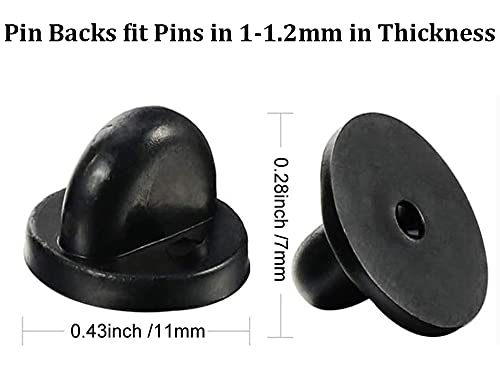 Rubber Pin Backs, 100PCS Lapel Pin Backs, Pin Safety Backs for Brooch Tie Hat Badge Insignia, Black 100 - NewNest Australia