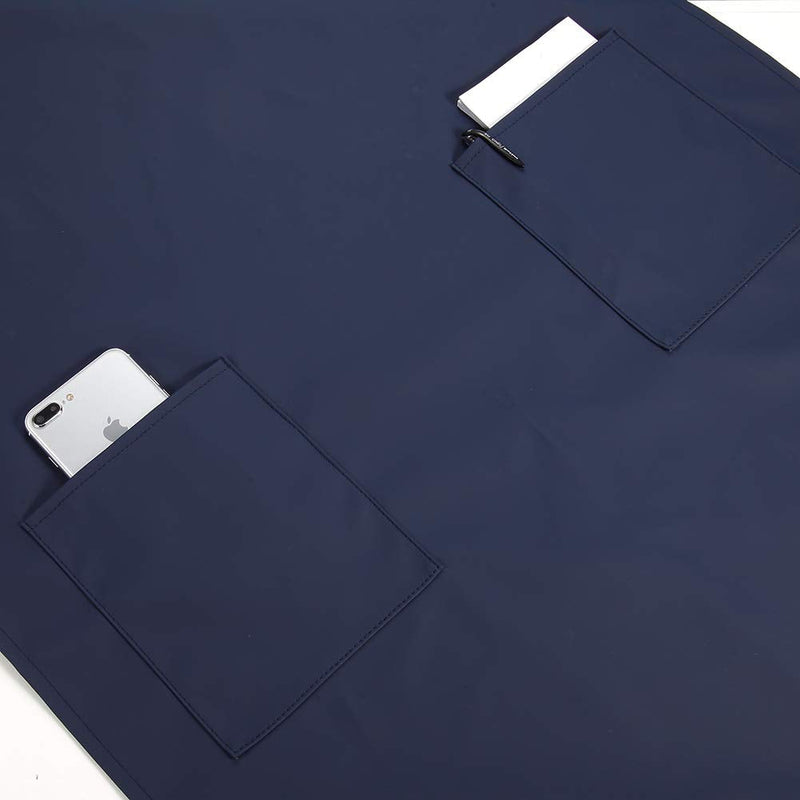 Waterproof Rubber Vinyl Apron W/ 2 Pockets - Lab Apron for DishWashing,Grooming Blue - NewNest Australia