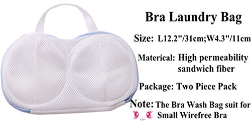 NewNest Australia - DurReus Wirefree Bra Laundry Bags for Washing Machine Underwear Mesh Wash Bags with Zipper Small Bra Protector in Washer Pack 2 Wirefree Small 2pcs 