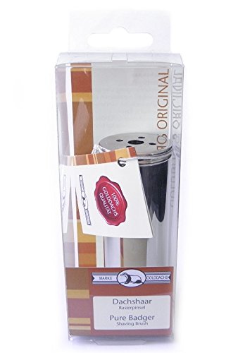 Golddachs travel shaving brush, 100 percent badger hair, in silver tube, 1 piece - NewNest Australia
