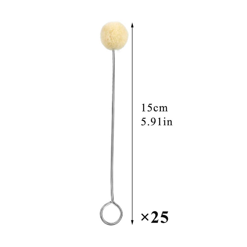 BUTUZE 25 Pcs Wool Daubers Wool Daubers Ball Brush Leather Dye Tool with Metal Handle Wool Daubers for Leather Dyes for DIY Crafts Projects - NewNest Australia