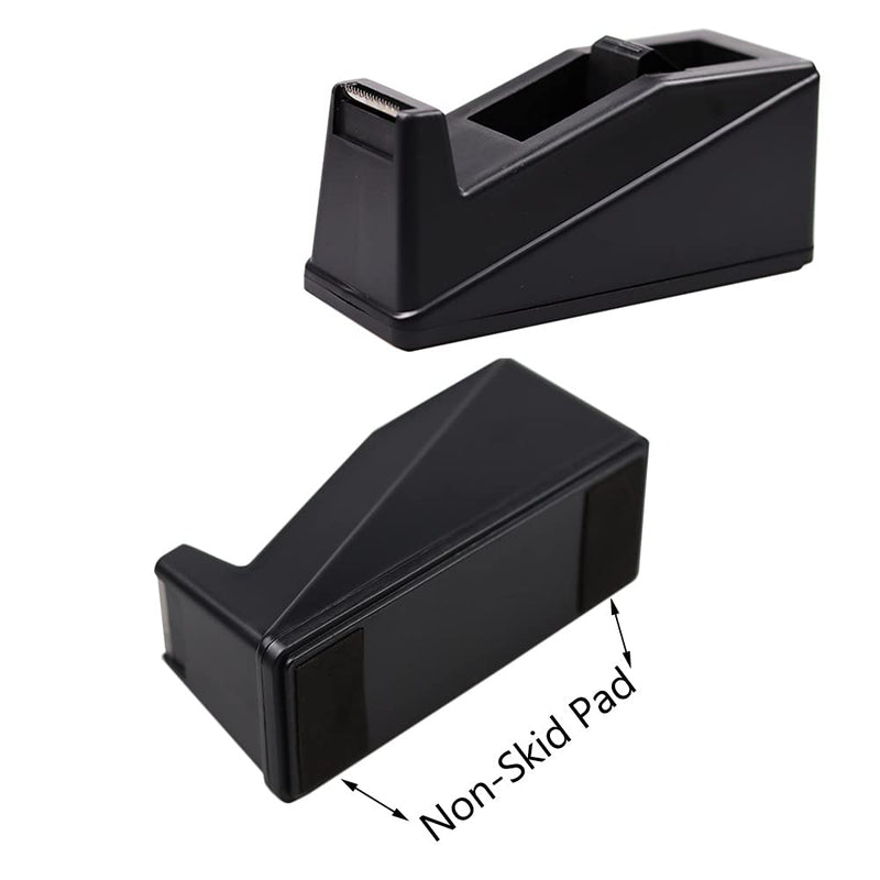 DBKMPZ Classic Desktop Tape Dispenser, 1 in Core, Non-Skid Base - with 1 Premium Rolls Invisible Clear Tape, Perfect for Office, Home, School (Black) Black - NewNest Australia