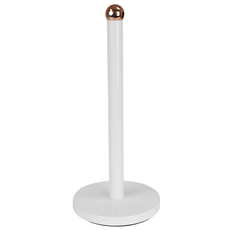 NewNest Australia - Home Basics Grove Free Standing Paper Towel Holder with Weighted Padded Base, White, 13.5" 1 