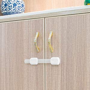 Child proof Safety cabinet Locks for Doors, Drawers, Appliances, Toilet seat, Oven. No drilling or Tools required - Plus 9 Extra 3M Adhesive Included - Adjustable Length - 6 Pack, White - NewNest Australia